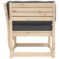 Canapé de jardin accoudoirs avec coussins bois massif de pin
