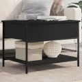 Table basse noir 70x50x50 cm bois d'ingénierie et métal