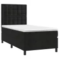 cadre de lit matelas et LED Noir 90x190 cm Velours