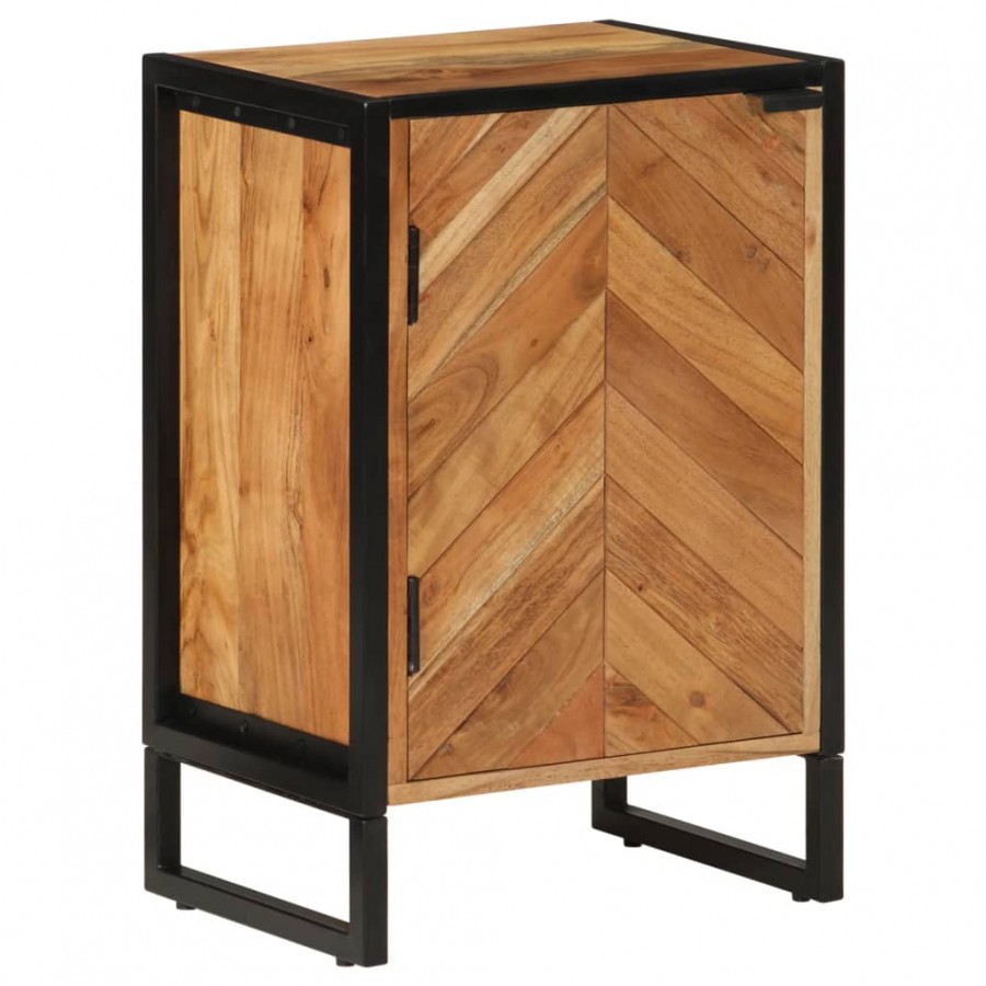 Armoire de salle de bain bois massif d'acacia et fer