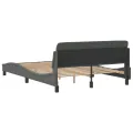 Cadre de lit avec tête de lit Gris foncé 140x200 cm Tissu