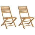 Chaises pliables de jardin 2 pcs bois massif d'acacia