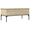 Table basse chêne sonoma 100x50x45cm bois d'ingénierie et métal