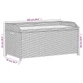 Banc de rangement gris résine tressée et bois d'acacia