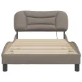 Cadre de lit avec lumières LED taupe 100x200 cm tissu