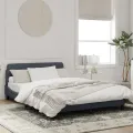 Cadre de lit avec tête de lit Gris foncé 140x190 cm Velours