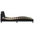 Cadre de lit avec tête de lit Noir 140x190 cm Tissu