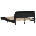 Cadre de lit avec tête de lit Noir 140x190 cm Tissu