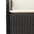 Chaises de jardin avec coussins 2 pcs noir résine tressée