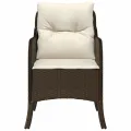 Chaises de jardin avec coussins lot de 2 marron résine tressée