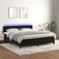 cadre de lit avec matelas et LED Noir 180x200 cm