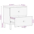 Tables de chevet 2 pcs 40x33x46 cm Bois de manguier solide