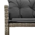 Canapé de jardin avec table et coussins en forme de L gris