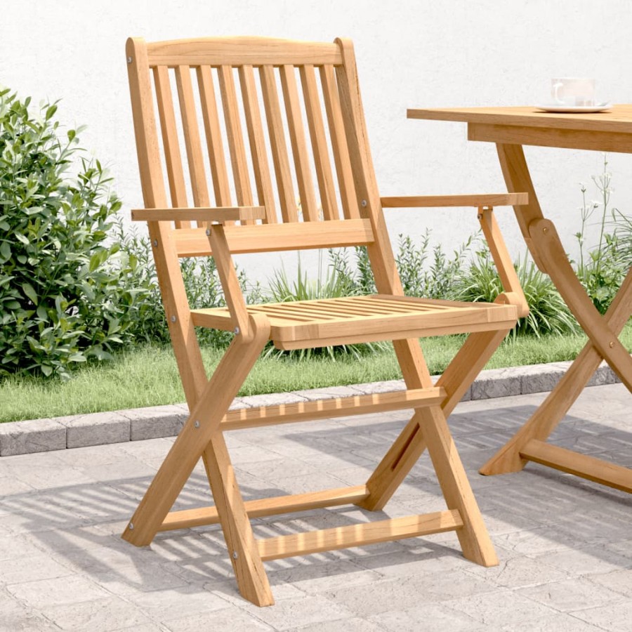 Chaises pliables de jardin 2 pcs bois massif d'acacia