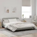 Cadre de lit avec tête de lit Gris clair 160x200 cm Velours