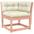Canapé d'angle de jardin avec coussins bois massif douglas