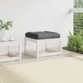 Repose-pied de jardin avec coussins blanc bois de pin massif