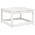 Repose-pied de jardin avec coussins blanc bois de pin massif