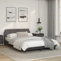 Cadre de lit avec tête de lit Gris 120x200 cm Similicuir