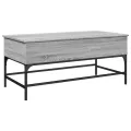 Table basse sonoma gris 100x50x45 cm bois d'ingénierie et métal