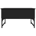 Table basse noir 70x50x40 cm bois d'ingénierie et métal