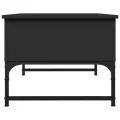 Table basse noir 70x50x40 cm bois d'ingénierie et métal