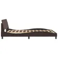 Cadre de lit avec tête de lit Marron 140x190 cm Similicuir