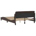 Cadre de lit avec tête de lit Marron 140x190 cm Similicuir