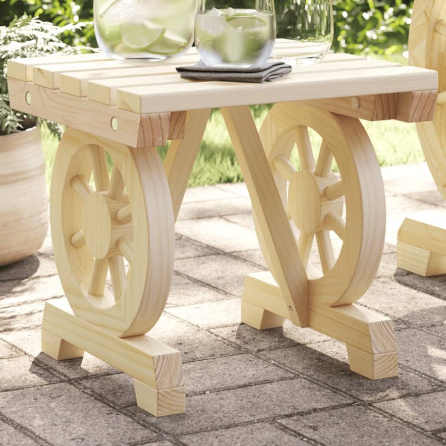 Repose-pied de jardin 40x36,5x38,5 cm bois massif sapin