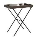 Table à plateau pliable marron 65x40x75 cm résine tressée