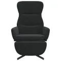 Chaise de relaxation avec repose-pied Noir Velours