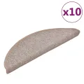 Tapis d'escalier 10 pcs 56x17x3 cm Marron clair