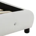 Lit avec matelas à mémoire de forme Blanc Similicuir 90x200 cm