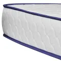 Lit avec matelas à mémoire de forme Blanc Similicuir 90x200 cm