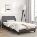 Cadre de lit avec tête de lit Gris 100x200 cm Similicuir