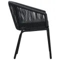 Chaises de jardin 2 pcs Noir Rotin PE