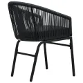 Chaises de jardin 2 pcs Noir Rotin PE