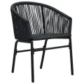 Chaises de jardin 2 pcs Noir Rotin PE