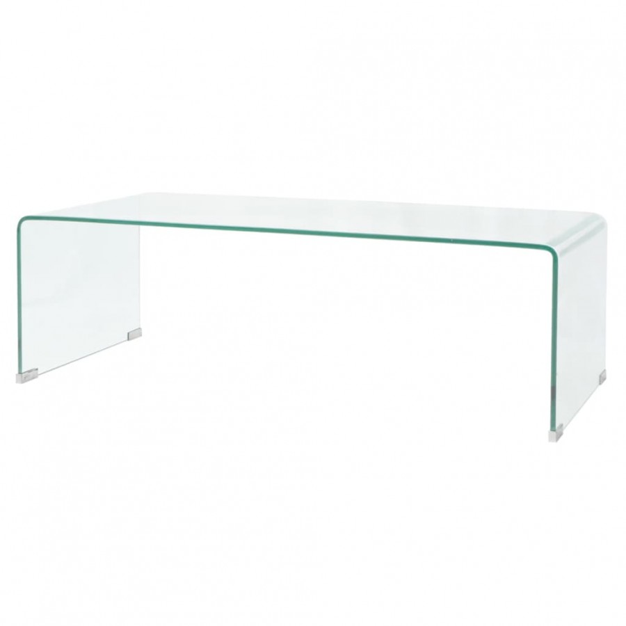 Table basse 98x45x30 cm Verre trempé Transparent