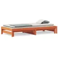 Lit de jour avec lit gigogne cire marron 90x190 cm pin massif