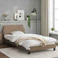 Cadre de lit avec tête de lit Cappuccino 100x200 cm Similicuir