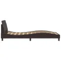 Cadre de lit avec tête de lit Marron foncé 100x200 cm Tissu