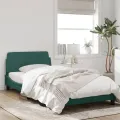 Cadre de lit avec tête de lit Vert foncé 100x200 cm Velours