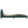 Cadre de lit avec tête de lit Vert foncé 100x200 cm Velours