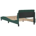 Cadre de lit avec tête de lit Vert foncé 100x200 cm Velours
