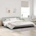 Cadre de lit avec tête de lit Gris clair 200x200 cm Velours