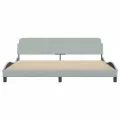 Cadre de lit avec tête de lit Gris clair 200x200 cm Velours