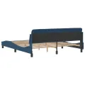 Cadre de lit avec tête de lit Bleu 180 x 200 cm Tissu