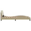 Cadre de lit avec tête de lit Crème 100x200 cm Tissu