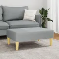 Repose-pied gris clair 77x55x31 cm tissu
